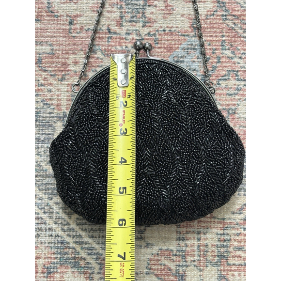 Beautiful Vintage Menbur Classic Handbag Black embroided - Picture 7 of 8